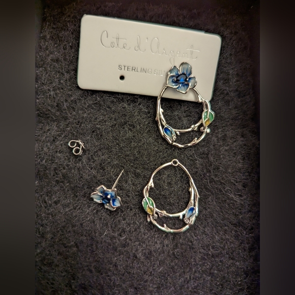 Cote d'Argent Convertible Sterling Silver Earrings - Picture 3 of 5